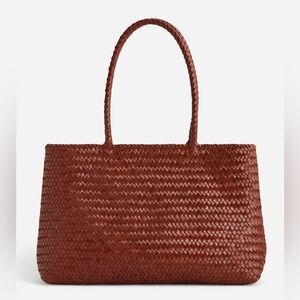 Madewell Handwoven Leather Tote Dusty Redwood NWT